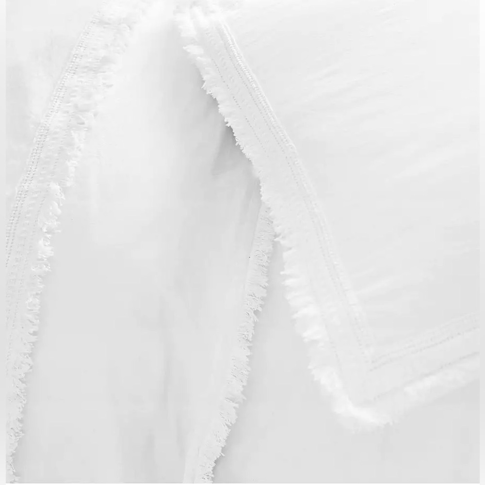Serena & Lily White Solana Percale King Duvet Cover